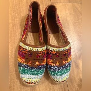 Tory Burch Colorful Crochet Moccasins
